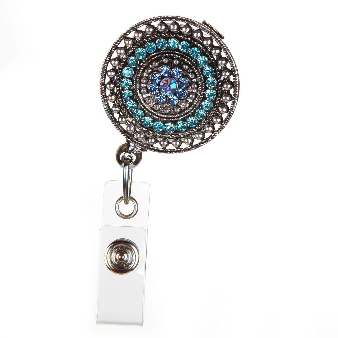 Razzle Dazzle - Teal Fashion Badge Reel boojeebeads.